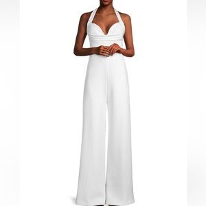 Black Halo Gala Wide Leg Halter Jumpsuit 0